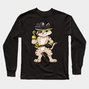 Funny pirate with dirk and scimitar Long Sleeve T-Shirt